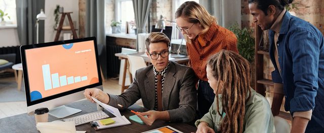 Business professionals collaborating — Co-Create business consultancy Tasmania homepage